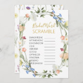 Wildblumen Bridal Word SCRAMBLE Game Einladung (Vorne/Hinten)