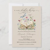 Wildblumen Buch Neues Kapitel Beginnt Brautparty Einladung (Vorderseite)