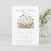 Wildblumen Buch Neues Kapitel Beginnt Brautparty Einladung (Stehend Vorderseite)
