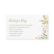 Wildblumen-Bücher für Babyduschenausweis