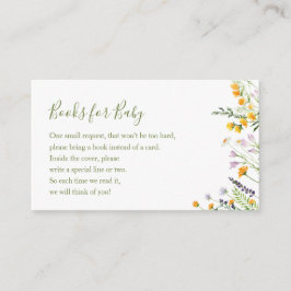 Wildblumen-Bücher für Babyduschenausweis Begleitkarte