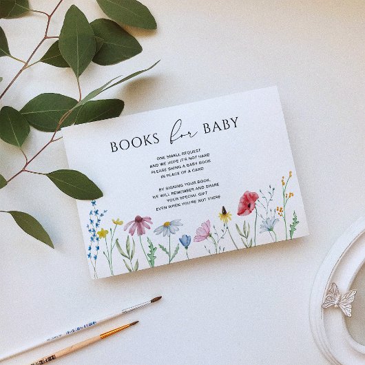 Wildblumen Bücher für Babykarten RSVP Karte