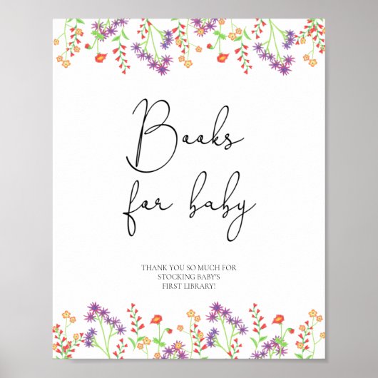 Wildblumen-Bücher für Babys Poster (Vorne)