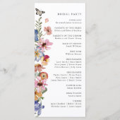 Wildblumen Bunte Hochzeit Programm (Rückseite)