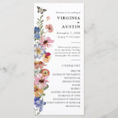 Wildblumen Bunte Hochzeit Programm (Vorderseite)