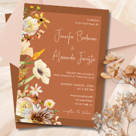 Wildblumen Burnt Orange Rust Terracotta Wedding Einladung