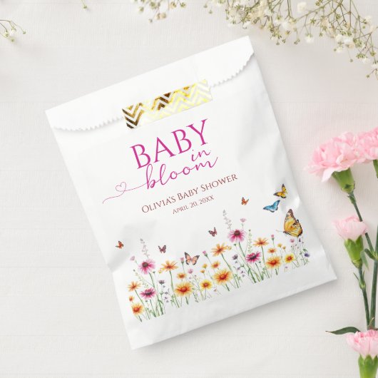 Wildblumen Butterflies Baby in Bloom Baby Dusche Geschenktütchen (Versiegelt)