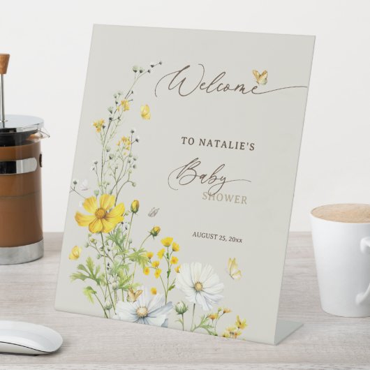 Wildblumen Butterflies Babydusche Empfang Sockelschild (In Situ)