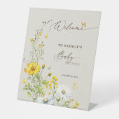 Wildblumen Butterflies Babydusche Empfang Sockelschild (Vorderseite)