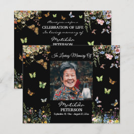 Wildblumen Butterflies Beerdigung Einladung