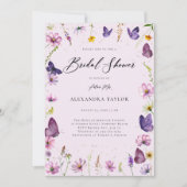 Wildblumen Butterflies Boho Garden Brautparty Einladung (Vorderseite)