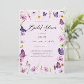 Wildblumen Butterflies Boho Garden Brautparty Einladung (Stehend Vorderseite)