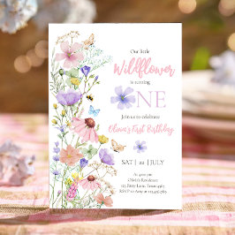 Wildblumen Butterflies Floral Boho Girl Geburtstag Einladung