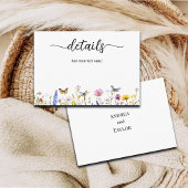Wildblumen Butterflies Hochzeitdetails Begleitkarte