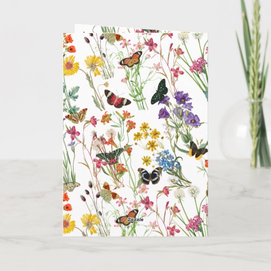 Wildblumen Butterflies-Hochzeitorden Programm (Rückseite)