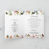 Wildblumen Butterflies-Hochzeitorden Programm (Innenseite)