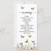 Wildblumen Butterflies Hochzeitsprogramm (Rückseite)
