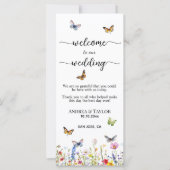 Wildblumen Butterflies Hochzeitsprogramm (Vorderseite)