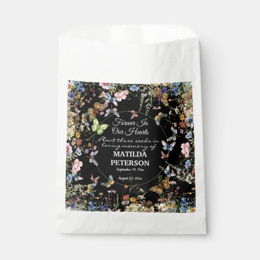 Wildblumen Butterflies Memorial Seed Packet Geschenktütchen (Vorderseite)