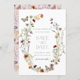Wildblumen Butterfly Floral Save the Date