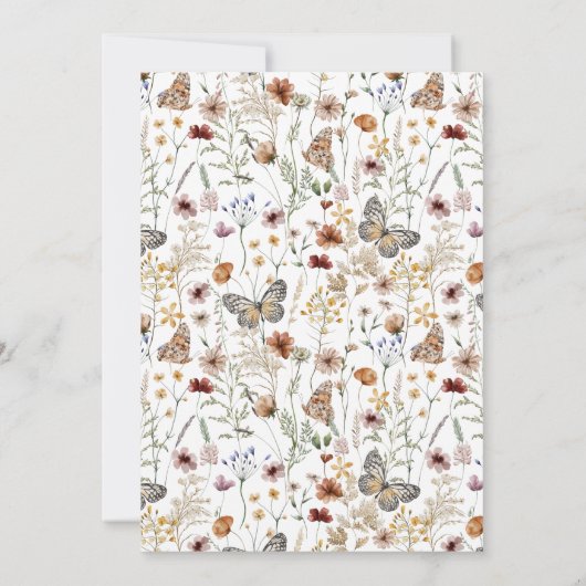 Wildblumen Butterfly Floral Save the Date (Rückseite)