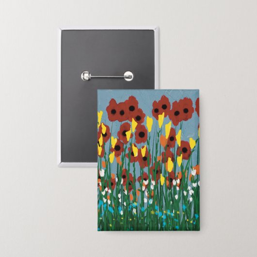 Wildblumen Button (Vorderseite/Rückseite)