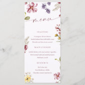 Wildblumen Calligraphy Floral Menu Card Menükarte (Vorderseite)