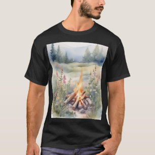 Wildblumen-Campingfeuer-Botanik-Camping-Shirt Natu T-Shirt