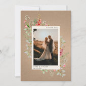 Wildblumen Cardstock Boho Botanische Hochzeit Foto Dankeskarte (Vorderseite)