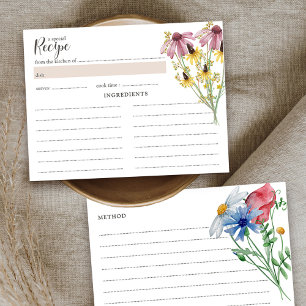 Wildblumen-Charm-Brautstrauß-Rezeptkarte Postkarte