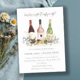 Wildblumen Chefin Weinflaschen Paare Dusche Einladung