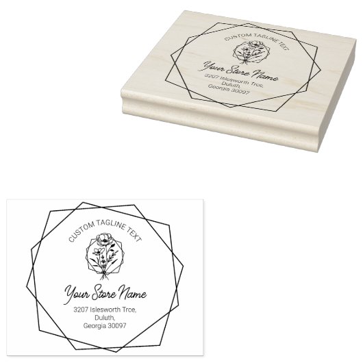 Wildblumen Chic Bracket Frame, elegantes Skript Gummistempel (Stempel)