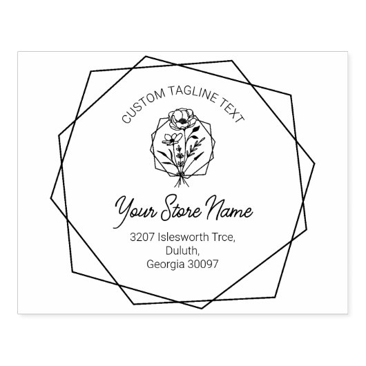 Wildblumen Chic Bracket Frame, elegantes Skript Gummistempel (Prägung)