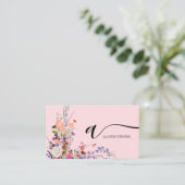 Wildblumen Chic Haar Make-up Foto Initial qr Code Visitenkarte