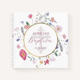Wildblumen Circle Baptisc Gästebuch Notizblock
