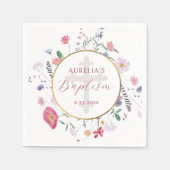 Wildblumen Circle Baptispapier Napkin Serviette (Vorderseite)