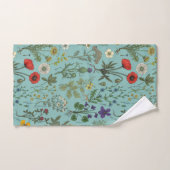 Wildblumen-Collage auf Blau Badhandtuch Set (Handtuch)