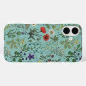 Wildblumen-Collage auf Blau Case-Mate iPhone Hülle (Rückseite (Horizontal))
