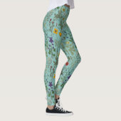 Wildblumen-Collage auf Blau Leggings (Rechts)
