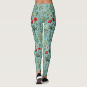Wildblumen-Collage auf Blau Leggings (Rückseite)