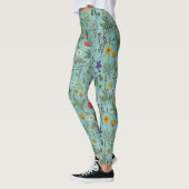 Wildblumen-Collage auf Blau Leggings (Links)