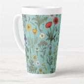Wildblumen-Collage auf Blau Milchtasse (Linke Ecke)