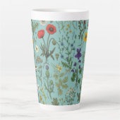 Wildblumen-Collage auf Blau Milchtasse (Vorderseite)
