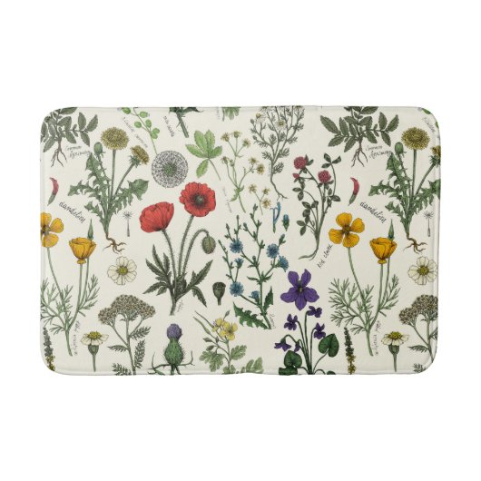 Wildblumen-Collage Badematte (Vorderseite)