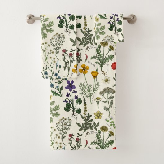 Wildblumen-Collage Badhandtuch Set (Insitu)