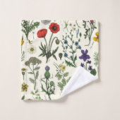 Wildblumen-Collage Badhandtuch Set (Waschlappen)