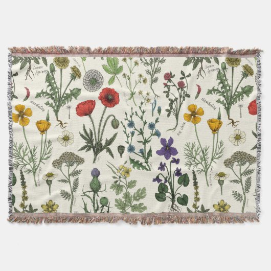 Wildblumen-Collage Decke (Vorderseite)