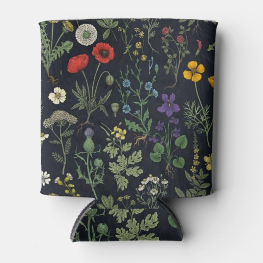 Wildblumen-Collage Dosenkühler (Vorderseite)