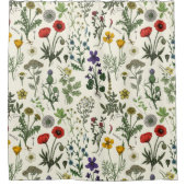 Wildblumen-Collage Duschvorhang (Vorderseite)
