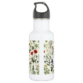 Wildblumen-Collage Edelstahlflasche (Rückseite)